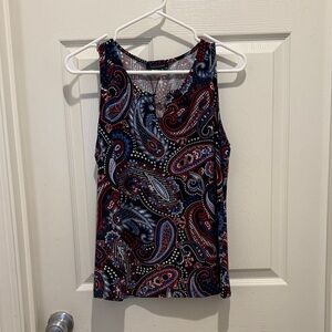 Tommy Hilfiger Paisley Tank Top in Navy, Red & White